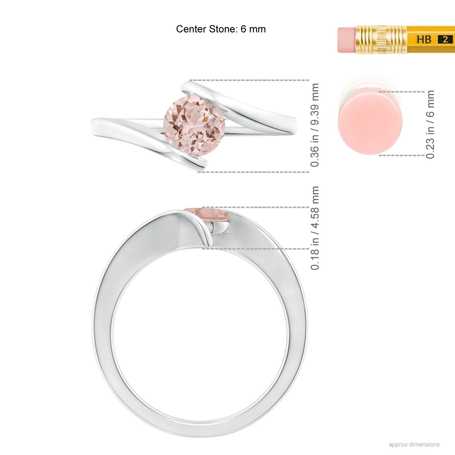 AAA - Morganite / 0.7 CT / 14 KT White Gold