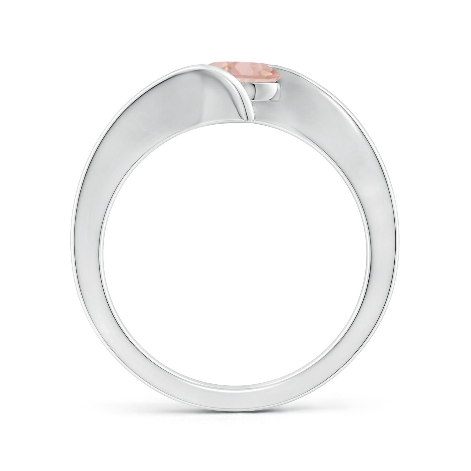 AAAA - Morganite / 0.7 CT / 14 KT White Gold