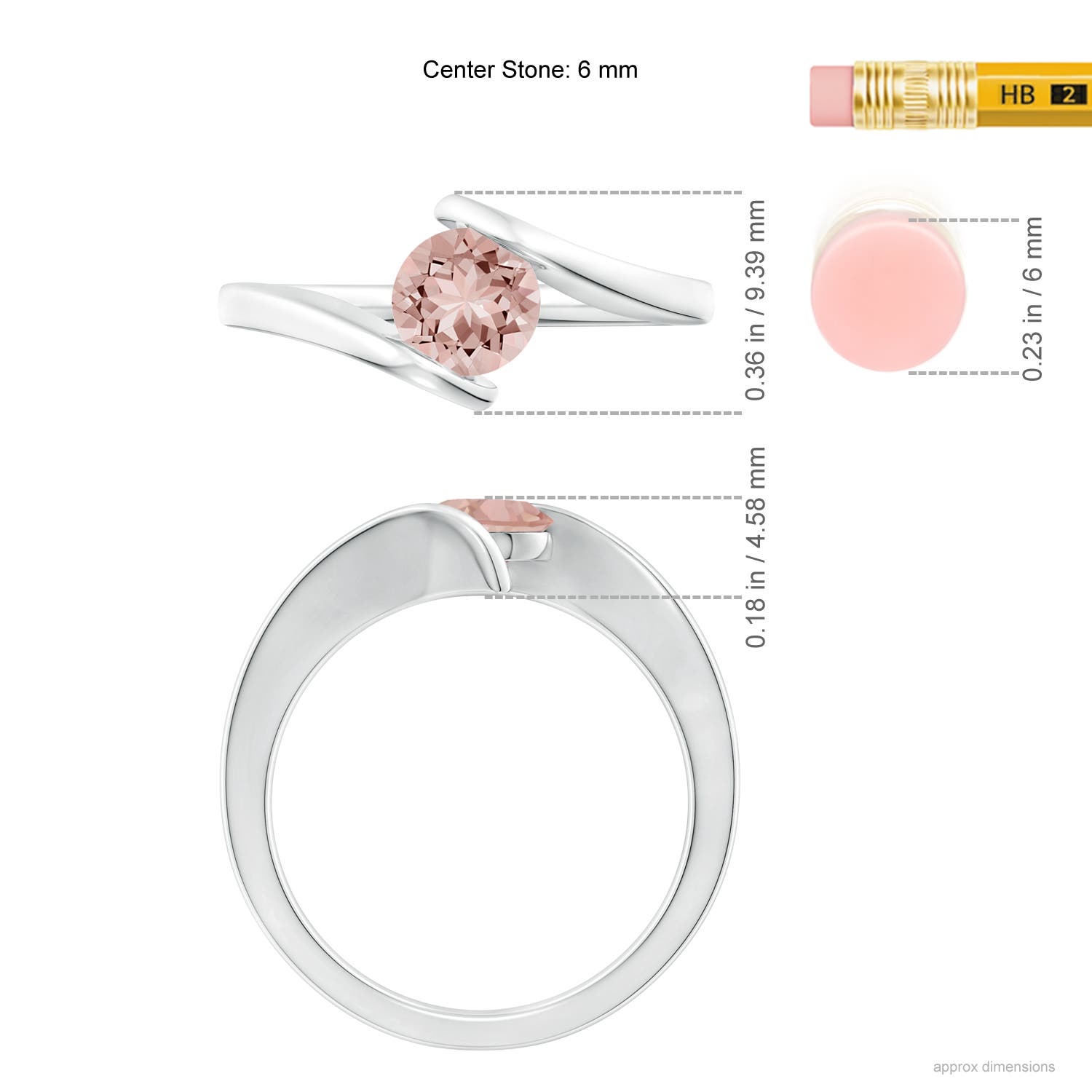 AAAA - Morganite / 0.7 CT / 14 KT White Gold