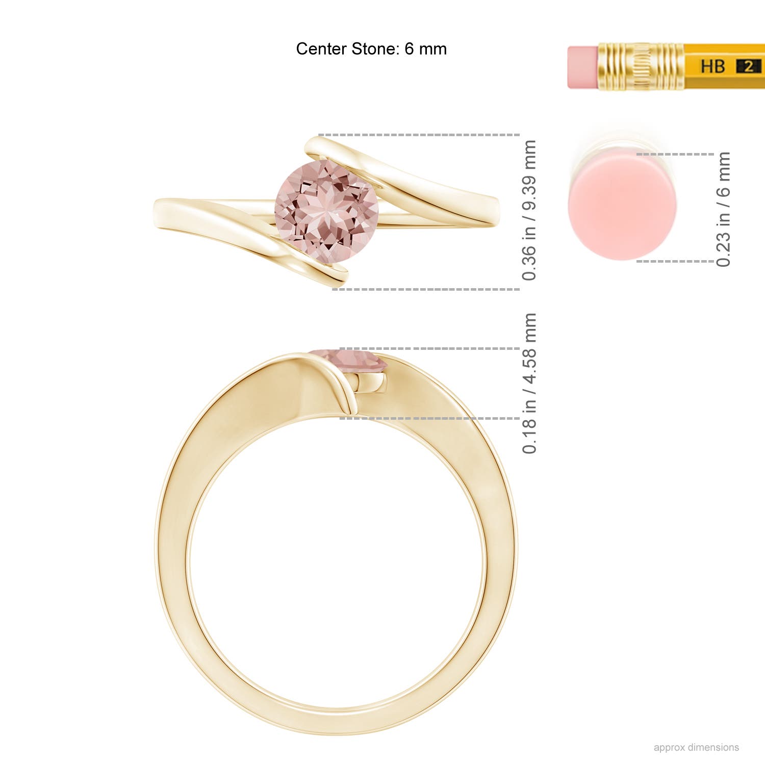 AAAA - Morganite / 0.7 CT / 14 KT Yellow Gold