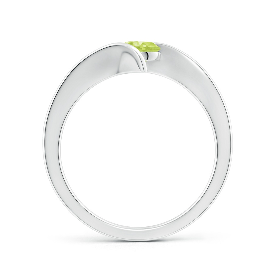 5mm A Bar-Set Solitaire Round Peridot Bypass Ring in S999 Silver side 199
