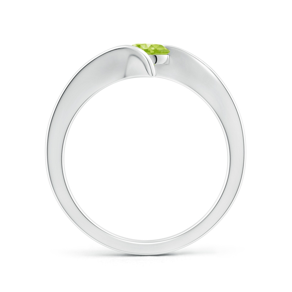 5mm AA Bar-Set Solitaire Round Peridot Bypass Ring in White Gold side 199