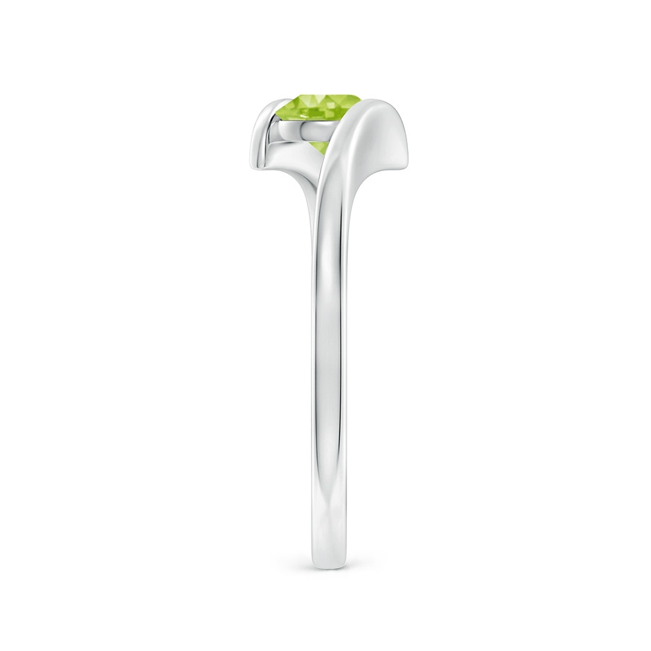 5mm AA Bar-Set Solitaire Round Peridot Bypass Ring in White Gold side 299