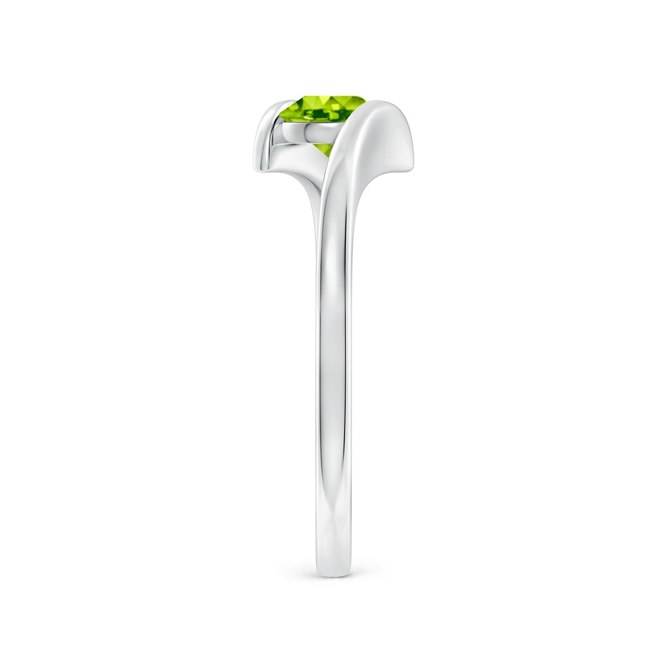 5mm AAA Bar-Set Solitaire Round Peridot Bypass Ring in P950 Platinum side 299