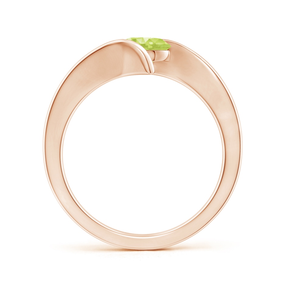 6mm A Bar-Set Solitaire Round Peridot Bypass Ring in 18K Rose Gold side 199