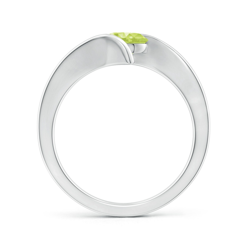 6mm A Bar-Set Solitaire Round Peridot Bypass Ring in P950 Platinum side 199