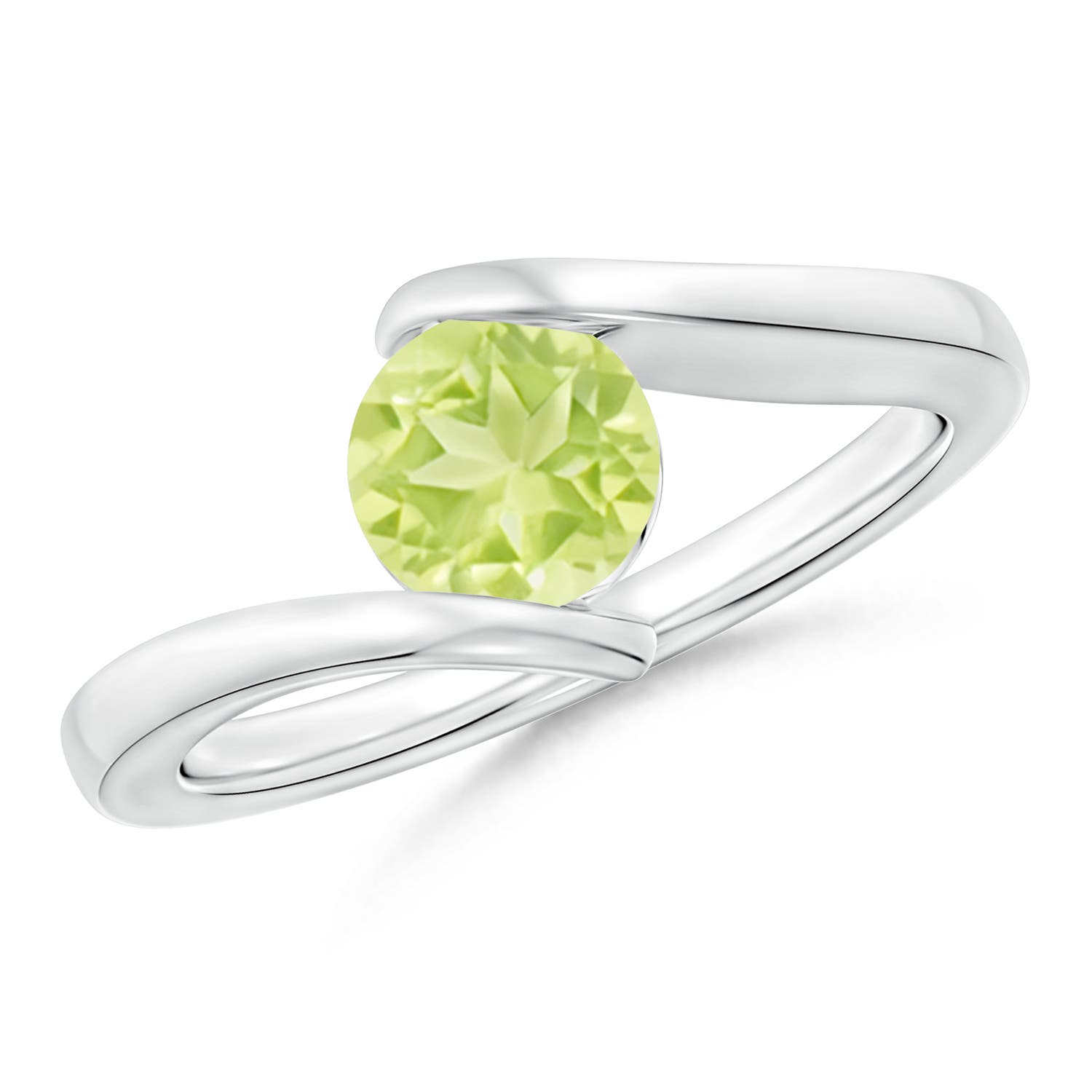 A - Peridot / 0.95 CT / 14 KT White Gold