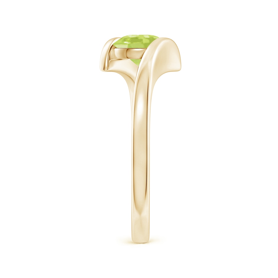 6mm A Bar-Set Solitaire Round Peridot Bypass Ring in Yellow Gold side 299