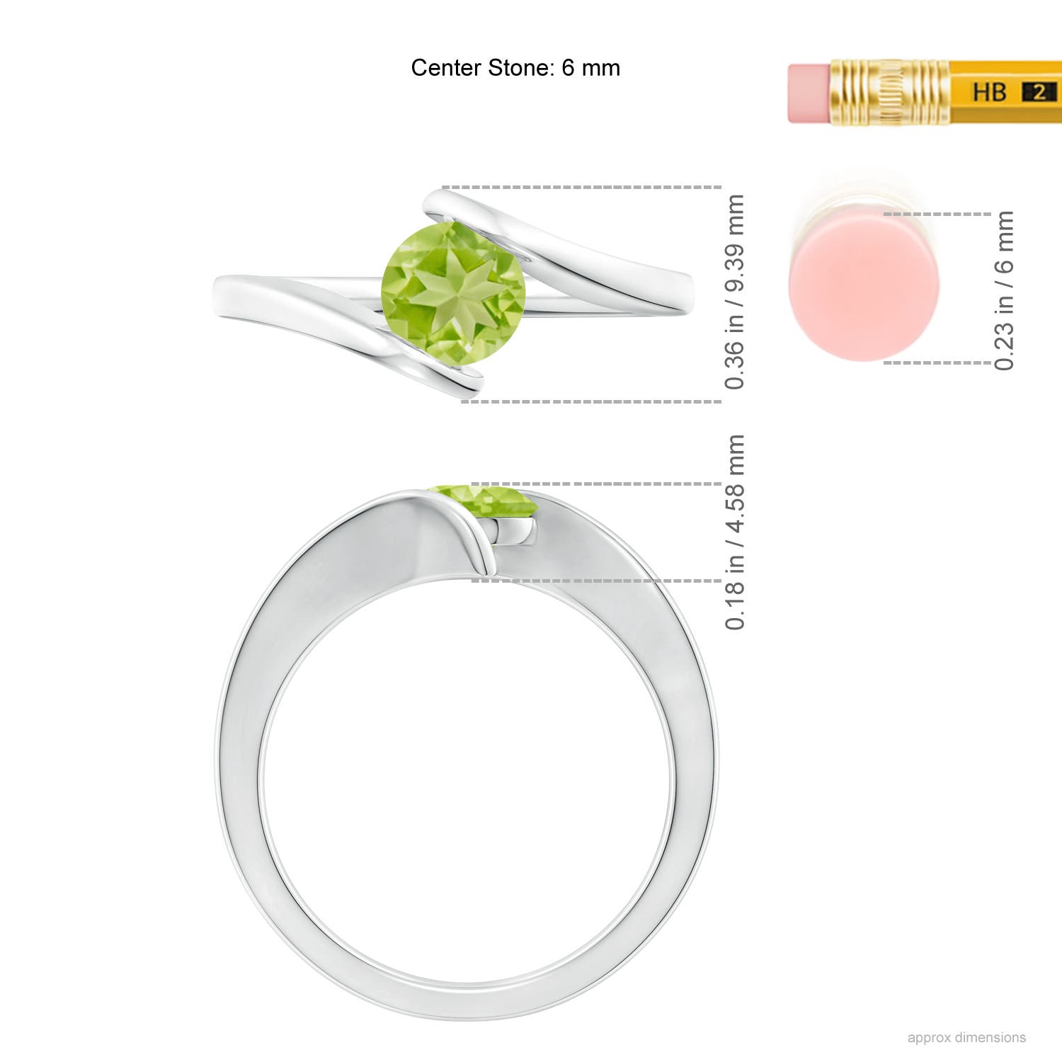 AA - Peridot / 0.95 CT / 14 KT White Gold