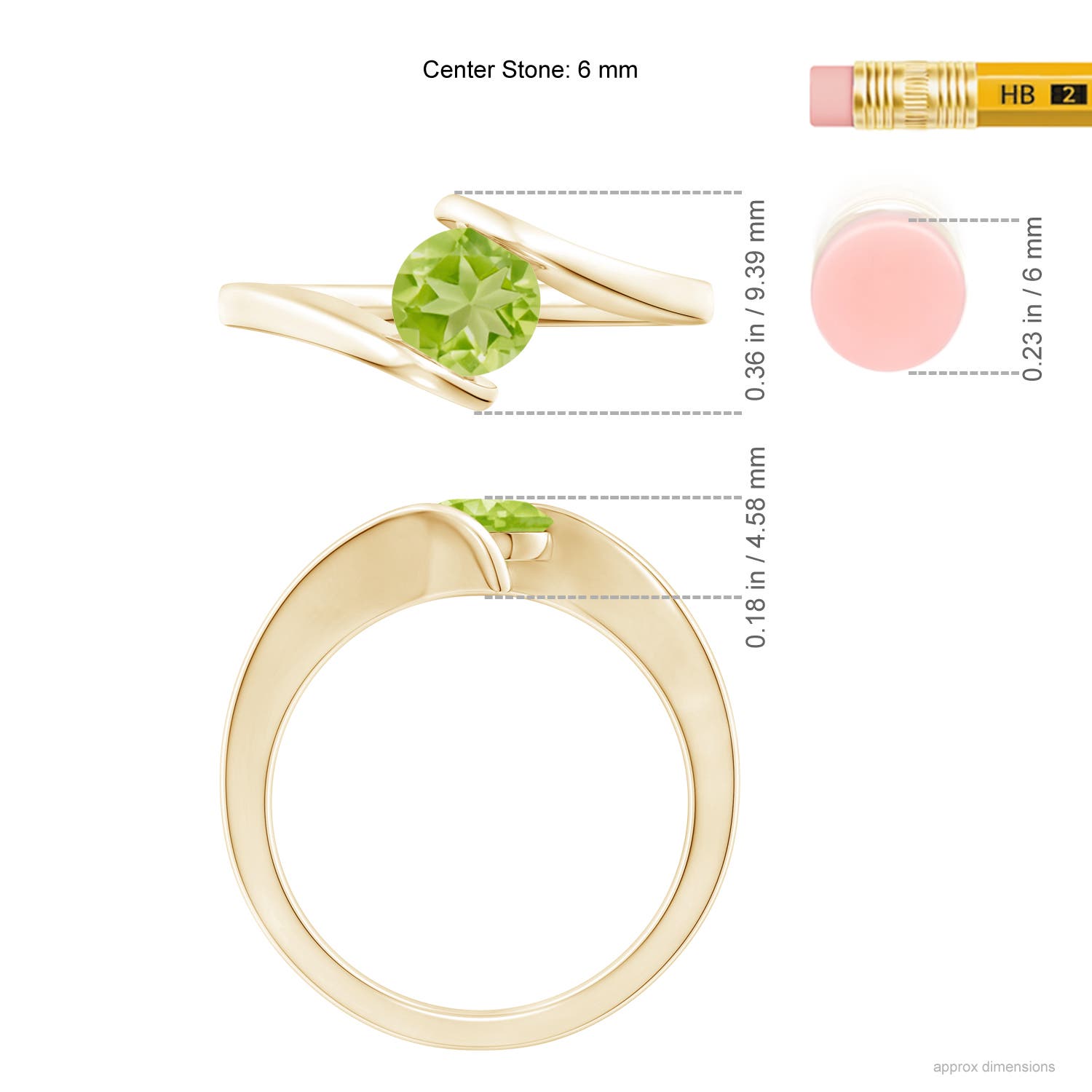 AA - Peridot / 0.95 CT / 14 KT Yellow Gold