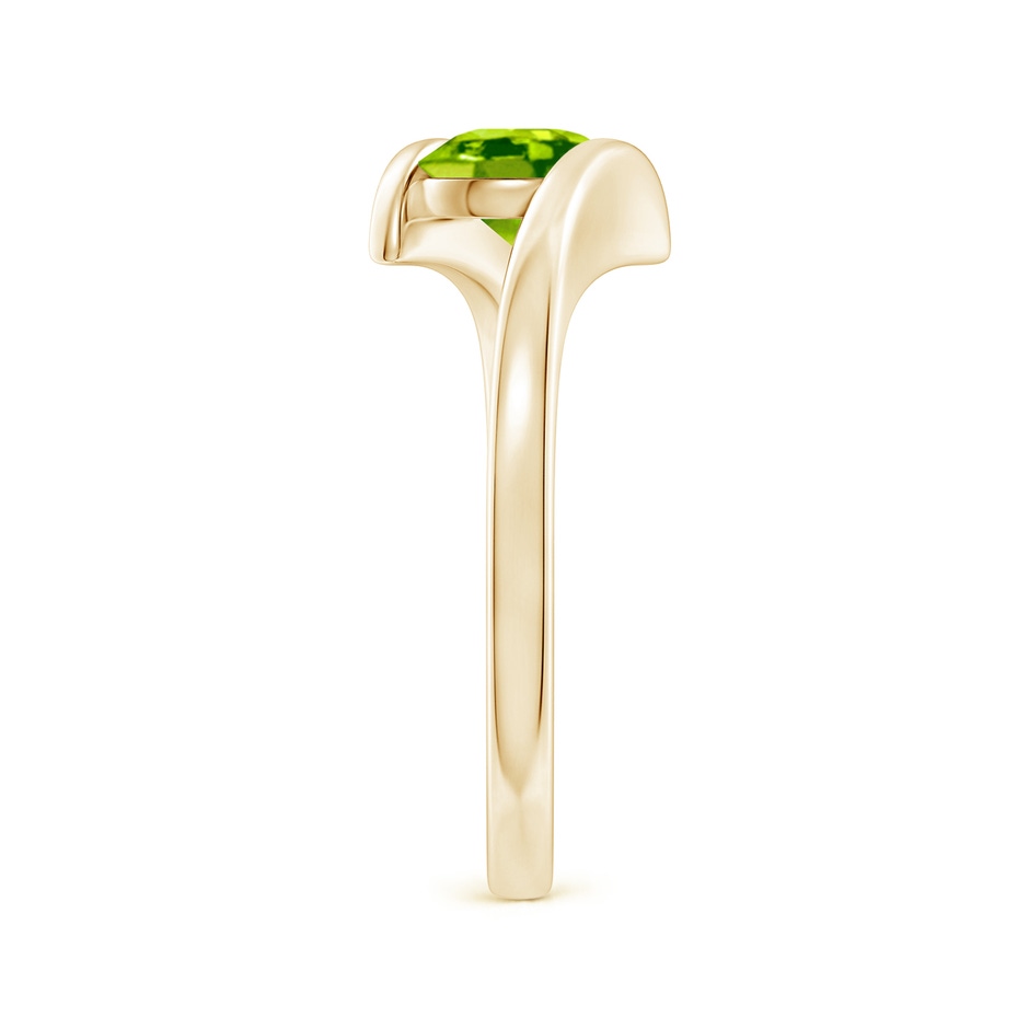 6mm AAA Bar-Set Solitaire Round Peridot Bypass Ring in 18K Yellow Gold side 299