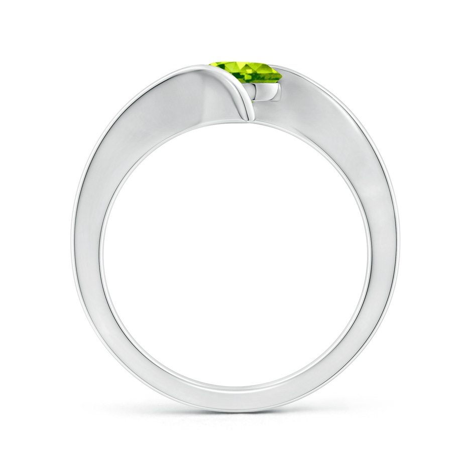 6mm AAA Bar-Set Solitaire Round Peridot Bypass Ring in White Gold side 199