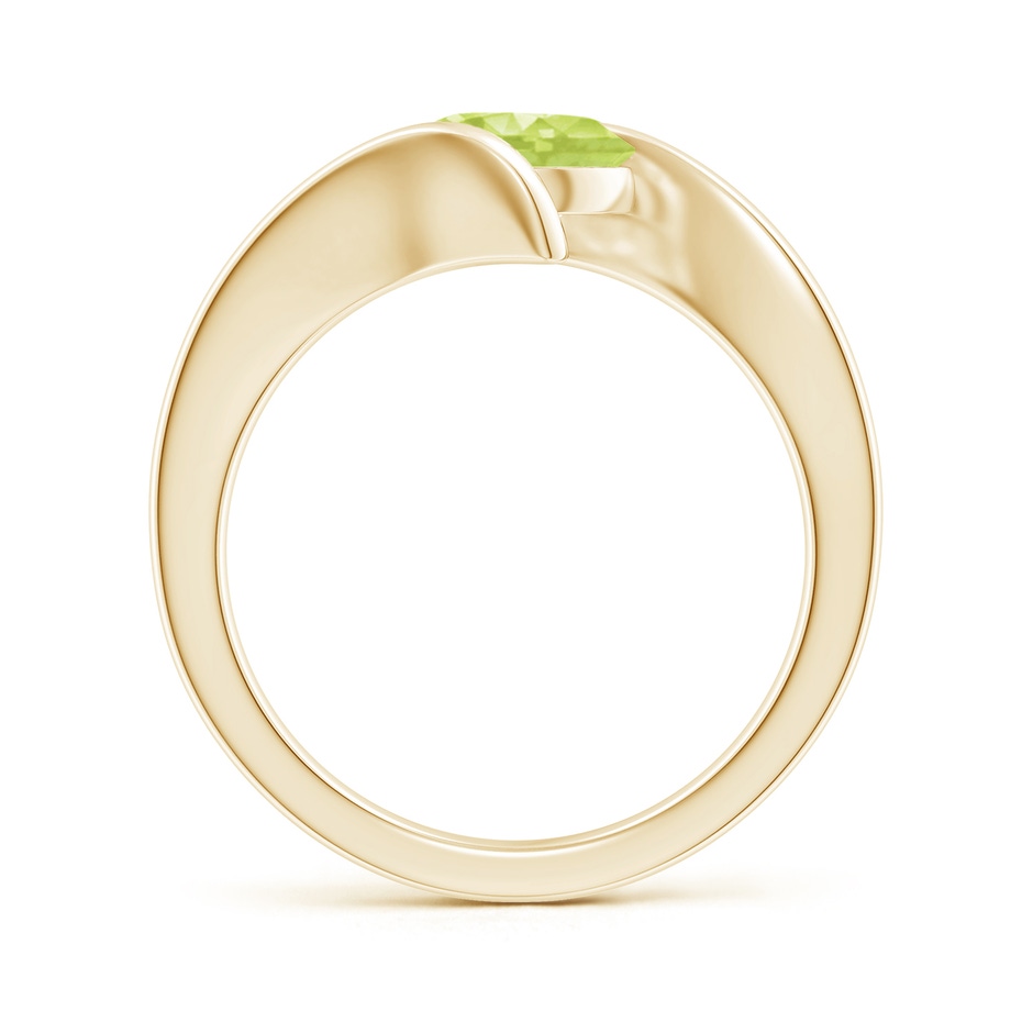 7mm A Bar-Set Solitaire Round Peridot Bypass Ring in 18K Yellow Gold side 199