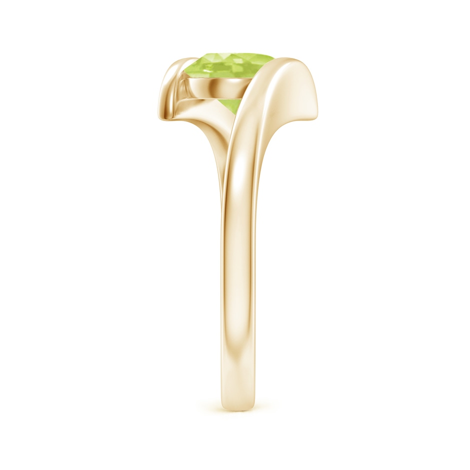 7mm A Bar-Set Solitaire Round Peridot Bypass Ring in Yellow Gold side 299