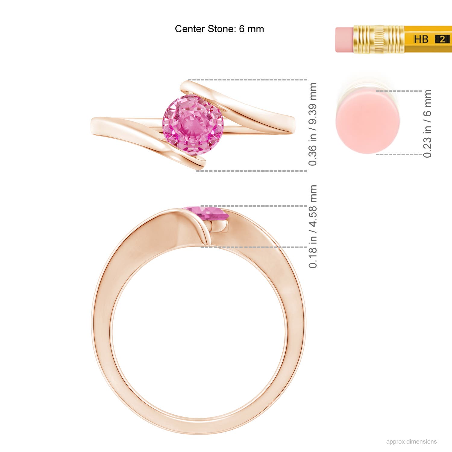 AA - Pink Sapphire / 1 CT / 14 KT Rose Gold