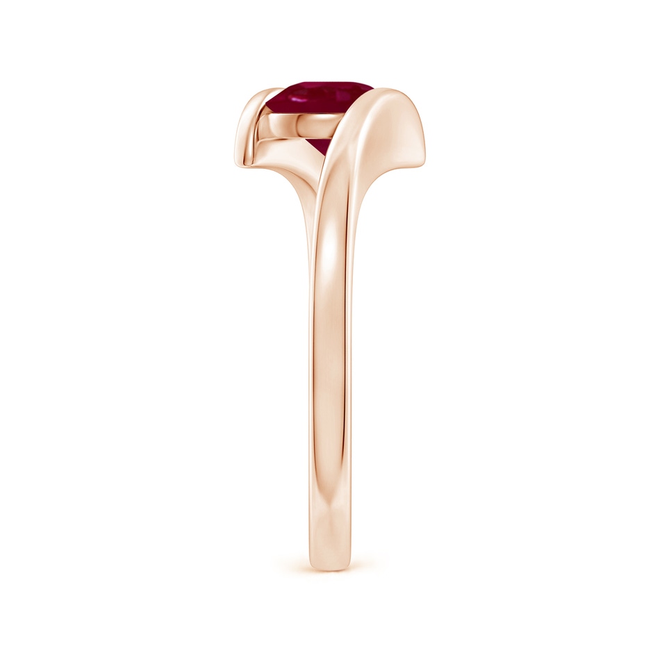 6mm A Bar-Set Solitaire Round Ruby Bypass Ring in Rose Gold side-2