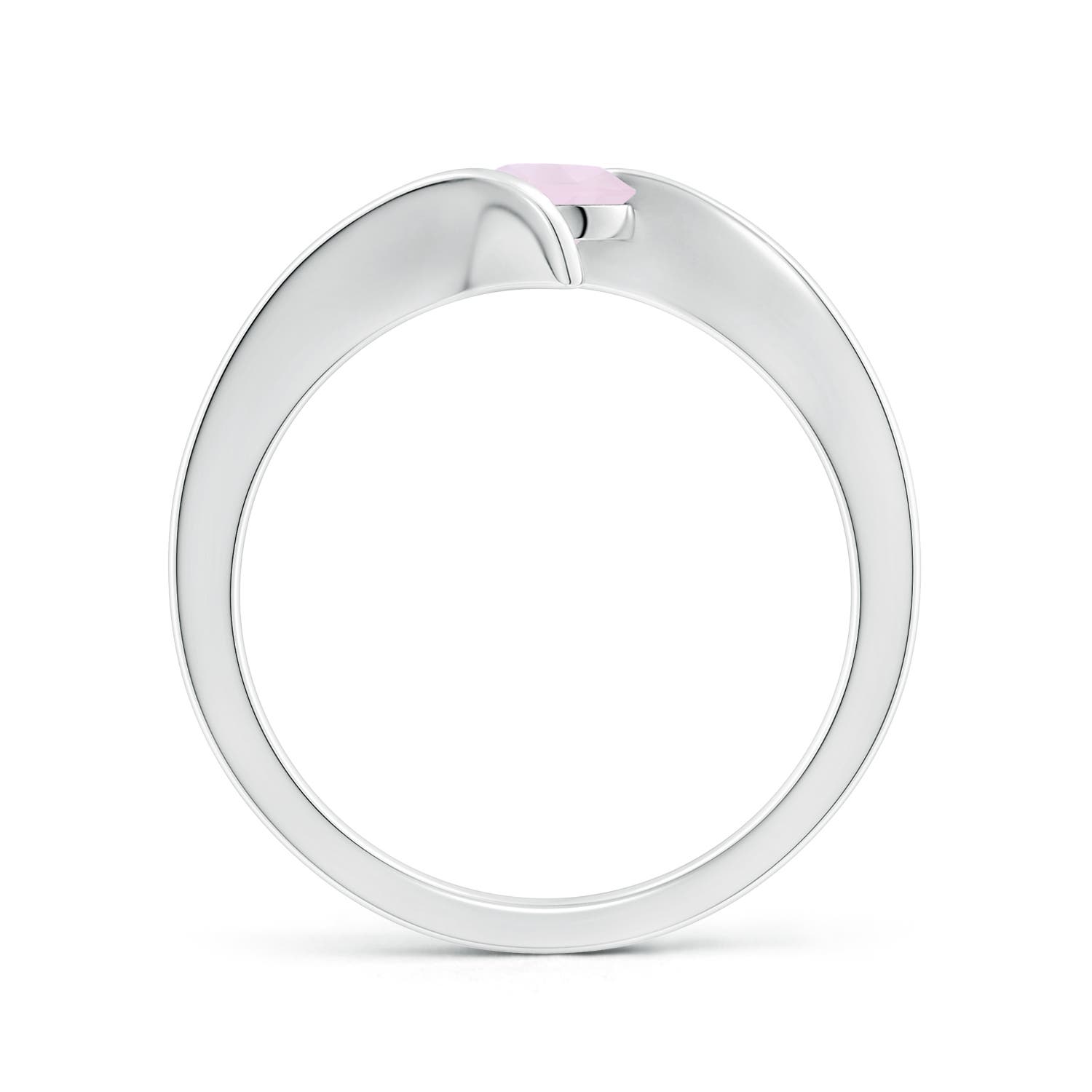 A - Rose Quartz / 0.5 CT / 14 KT White Gold