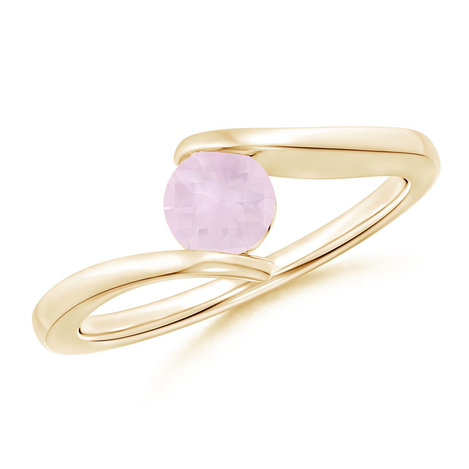 A - Rose Quartz / 0.5 CT / 14 KT Yellow Gold