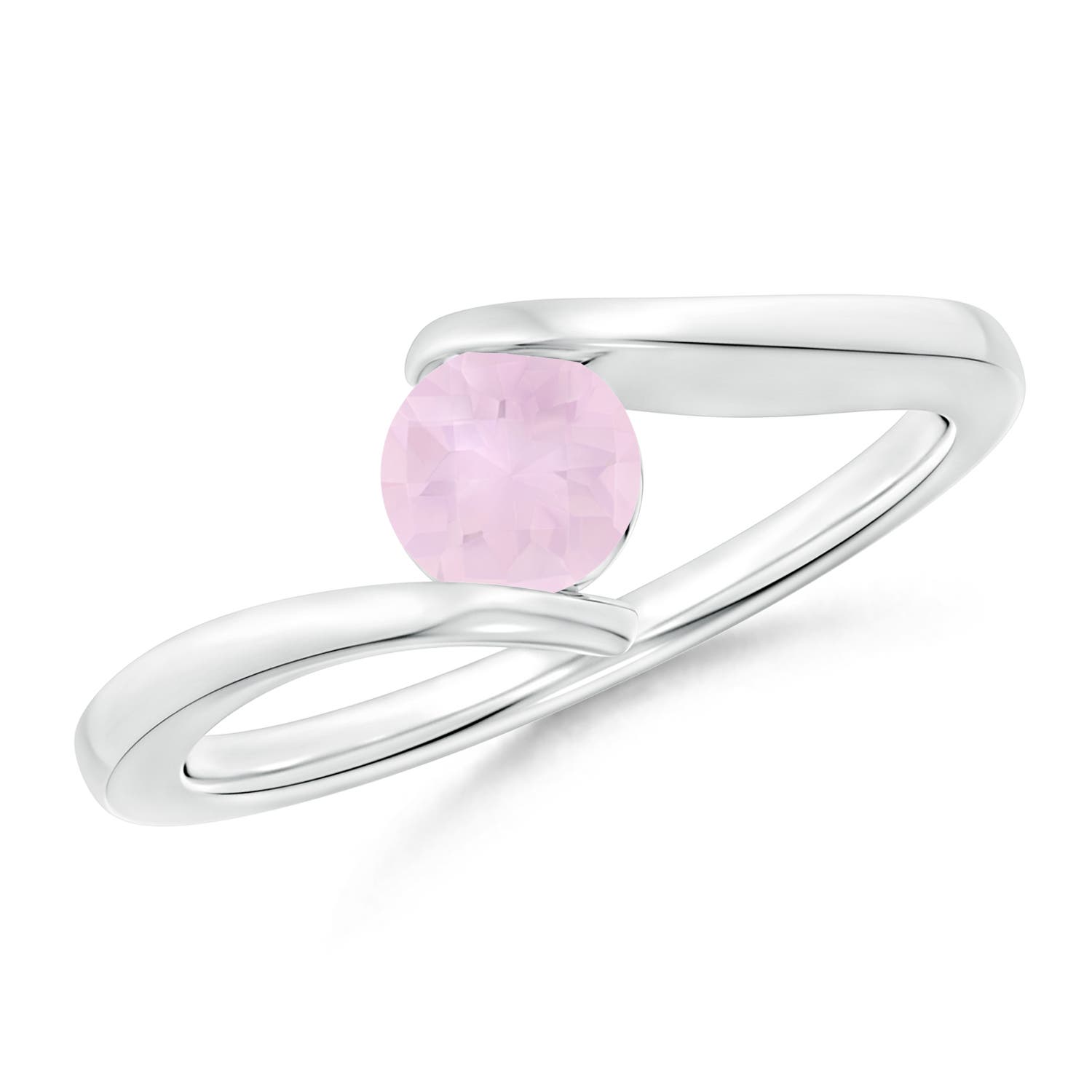 AA - Rose Quartz / 0.5 CT / 14 KT White Gold