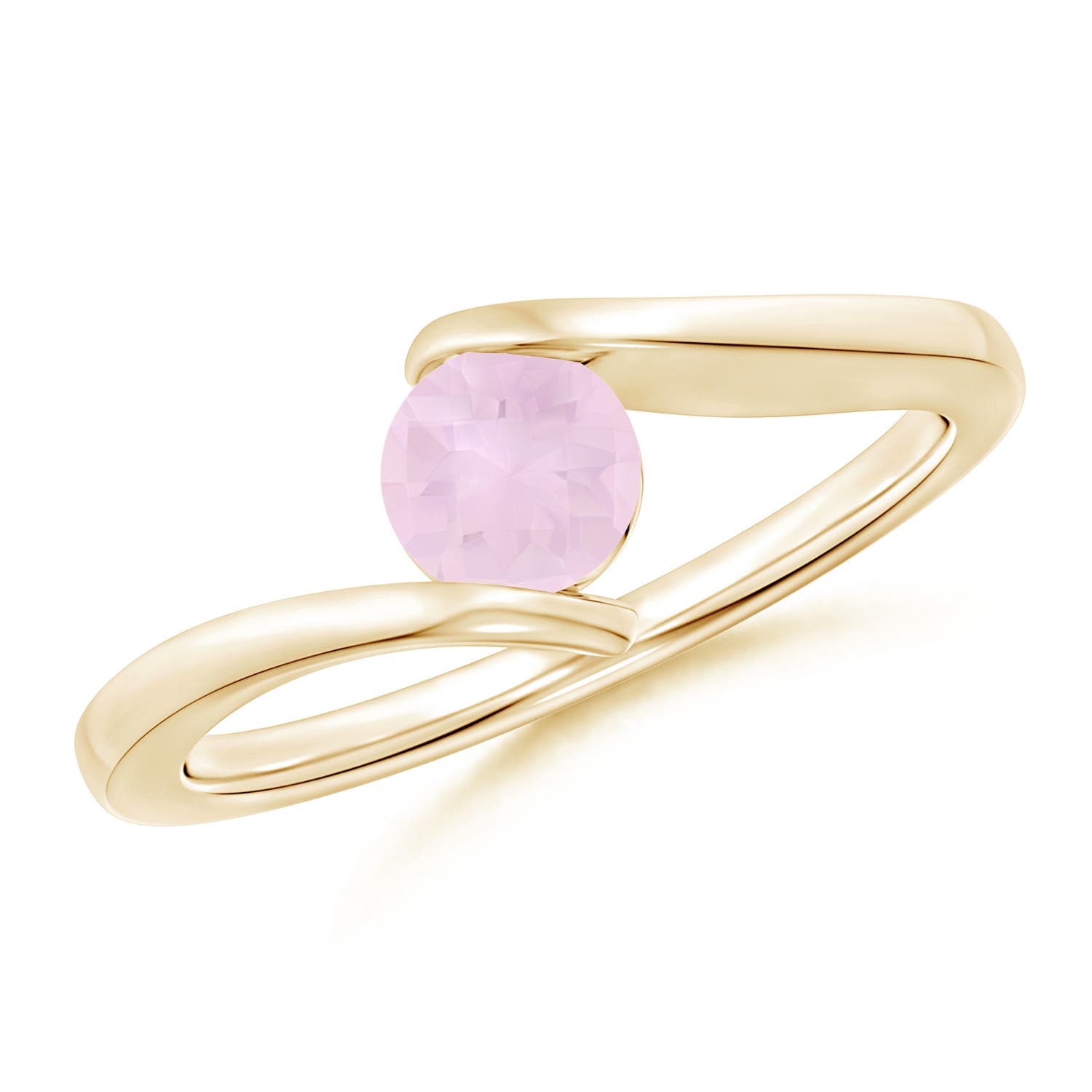 AA - Rose Quartz / 0.5 CT / 14 KT Yellow Gold