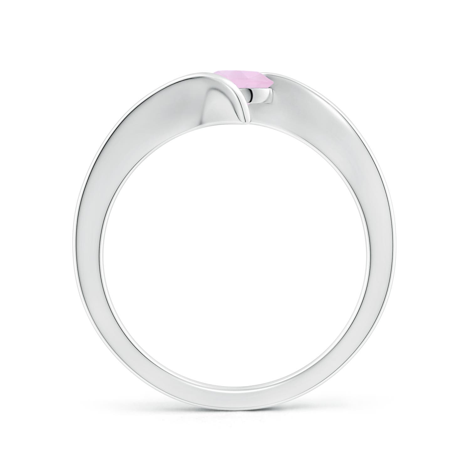 AAA - Rose Quartz / 0.5 CT / 14 KT White Gold