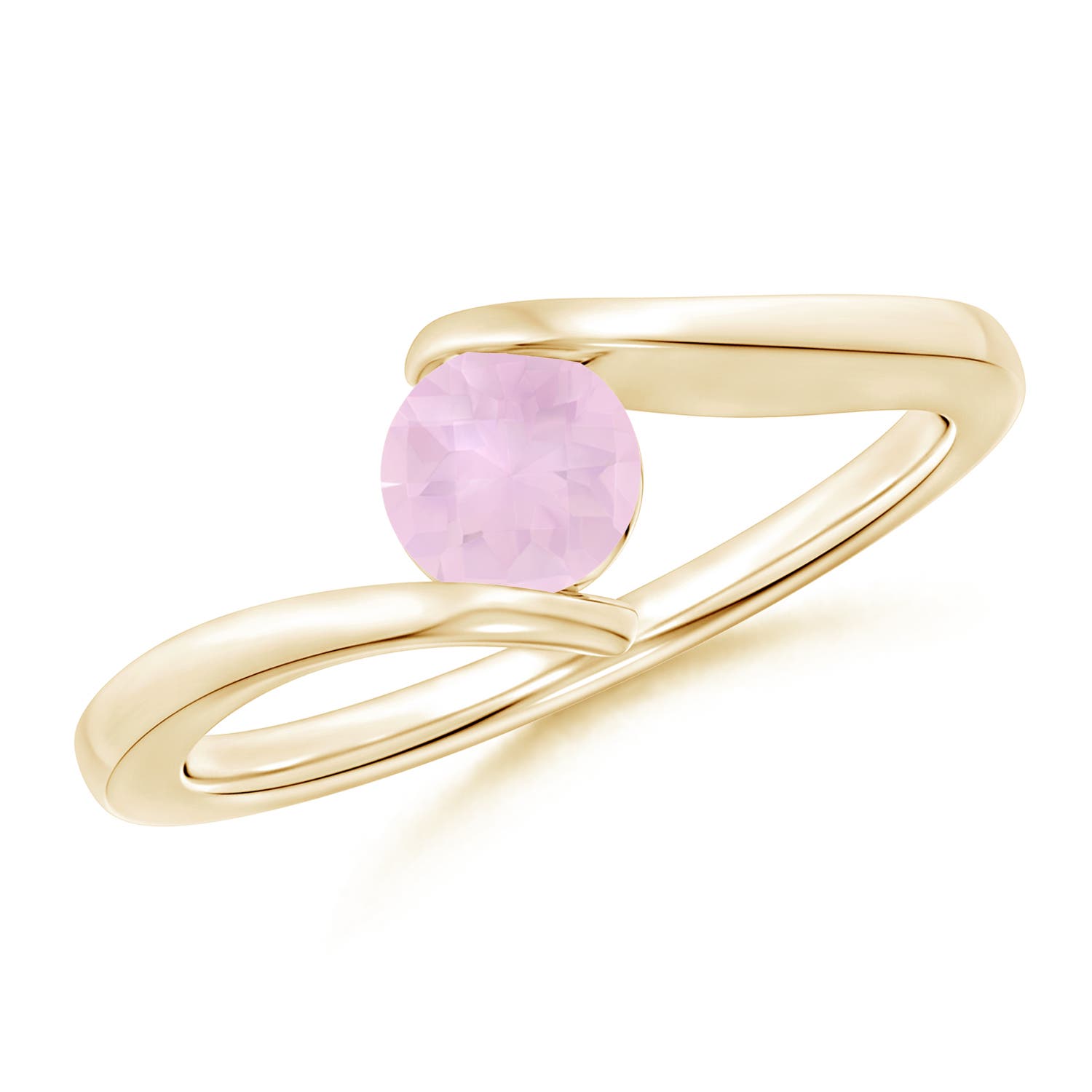 AAA - Rose Quartz / 0.5 CT / 14 KT Yellow Gold