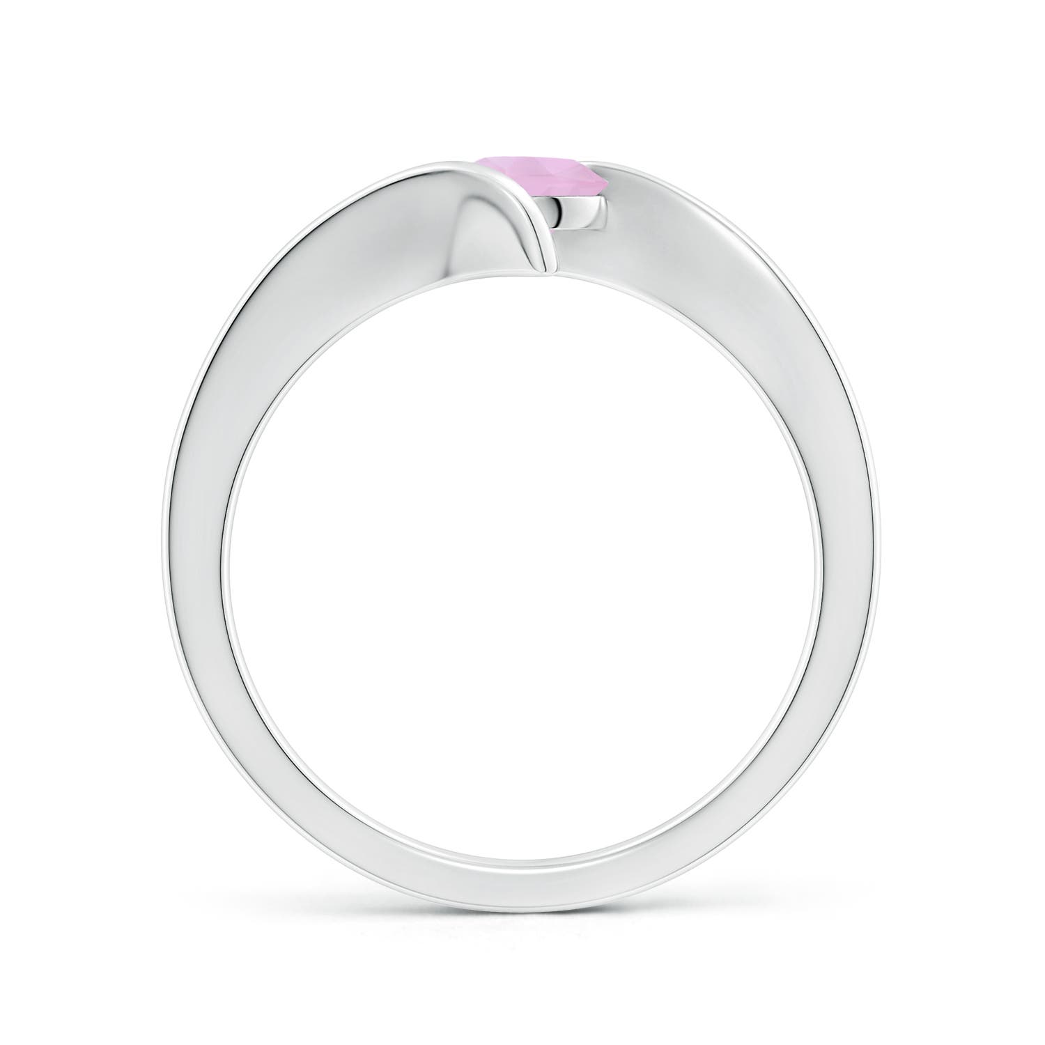 AAAA - Rose Quartz / 0.5 CT / 14 KT White Gold