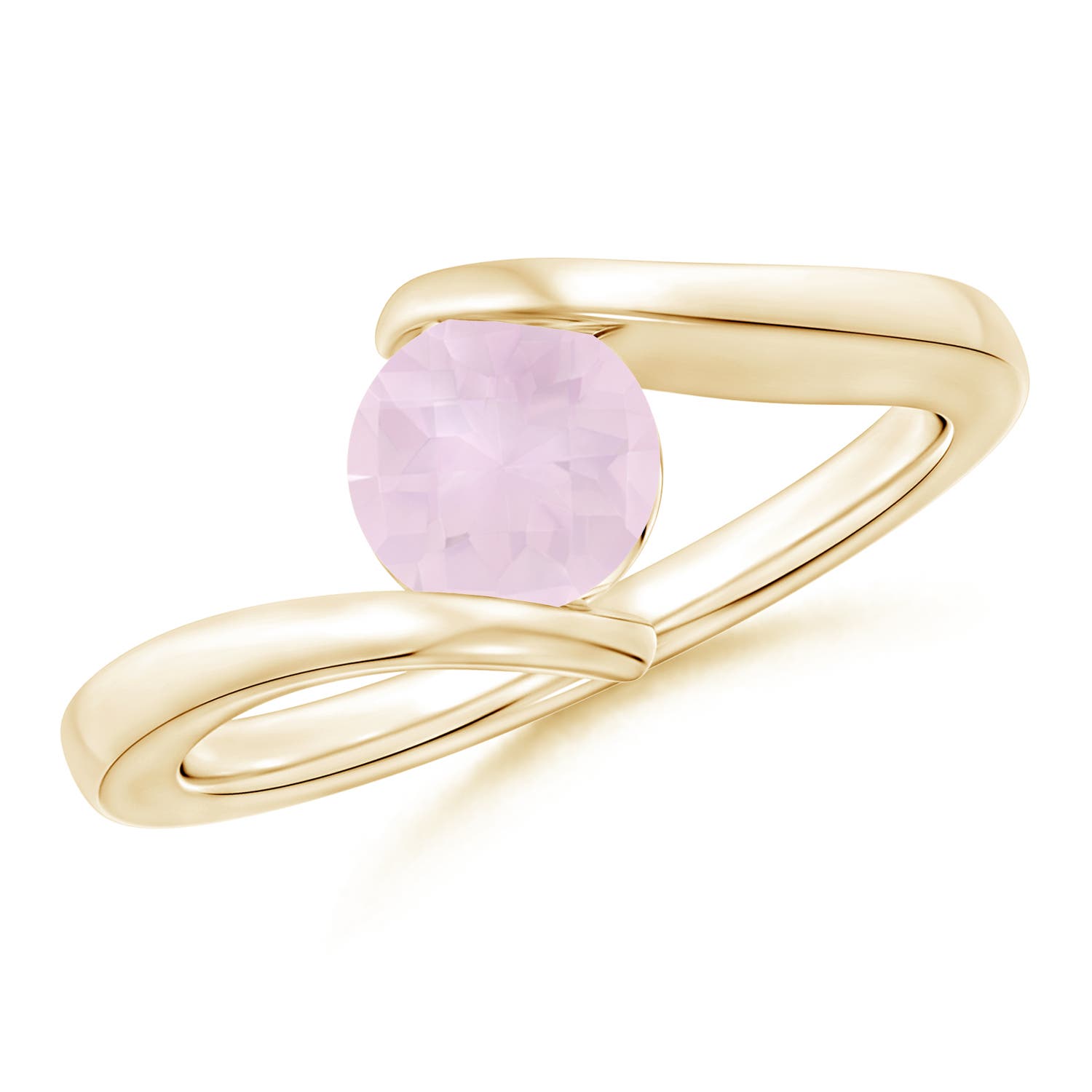 A - Rose Quartz / 0.85 CT / 14 KT Yellow Gold