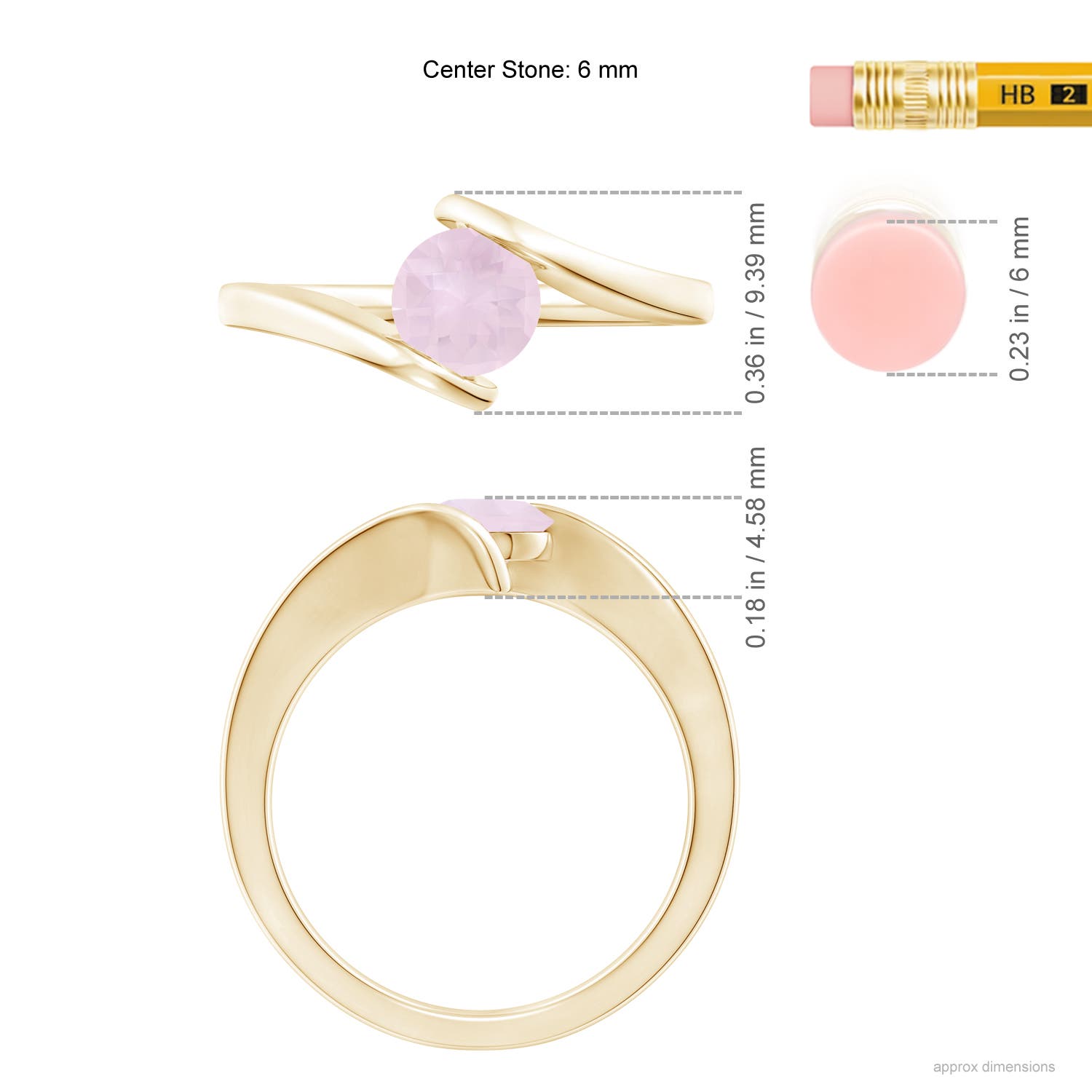 A - Rose Quartz / 0.85 CT / 14 KT Yellow Gold