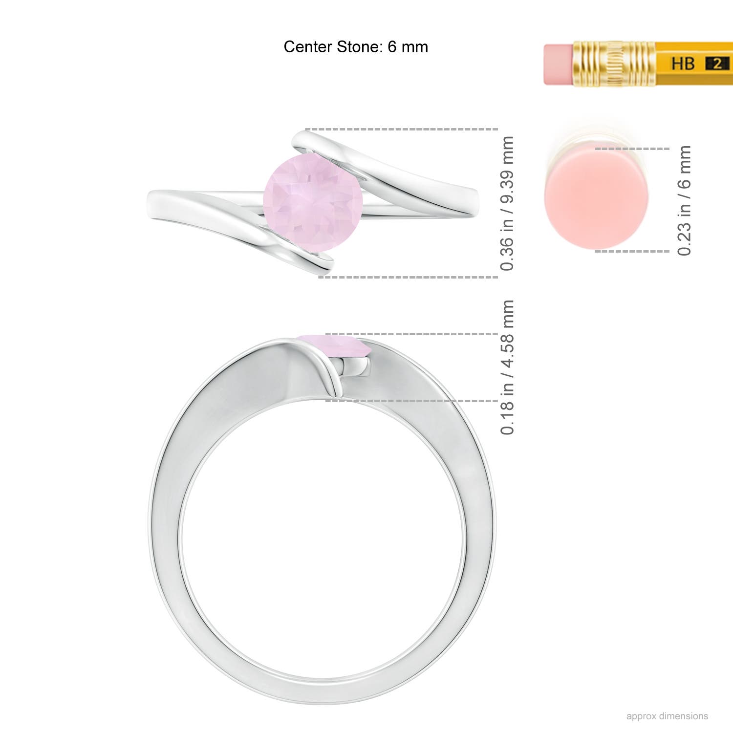 AA - Rose Quartz / 0.85 CT / 14 KT White Gold