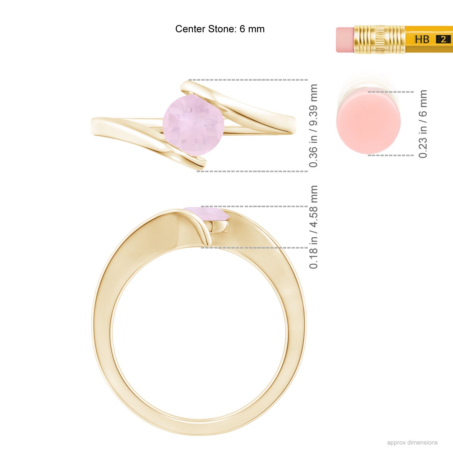 AA - Rose Quartz / 0.85 CT / 14 KT Yellow Gold