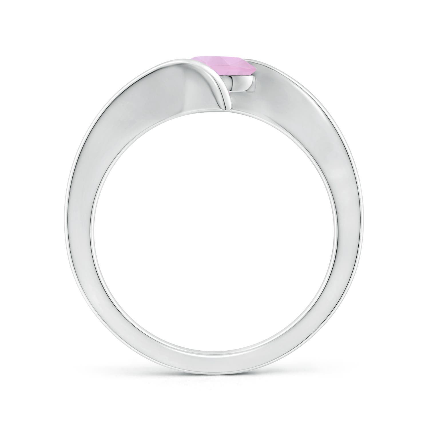 AAAA - Rose Quartz / 0.85 CT / 14 KT White Gold