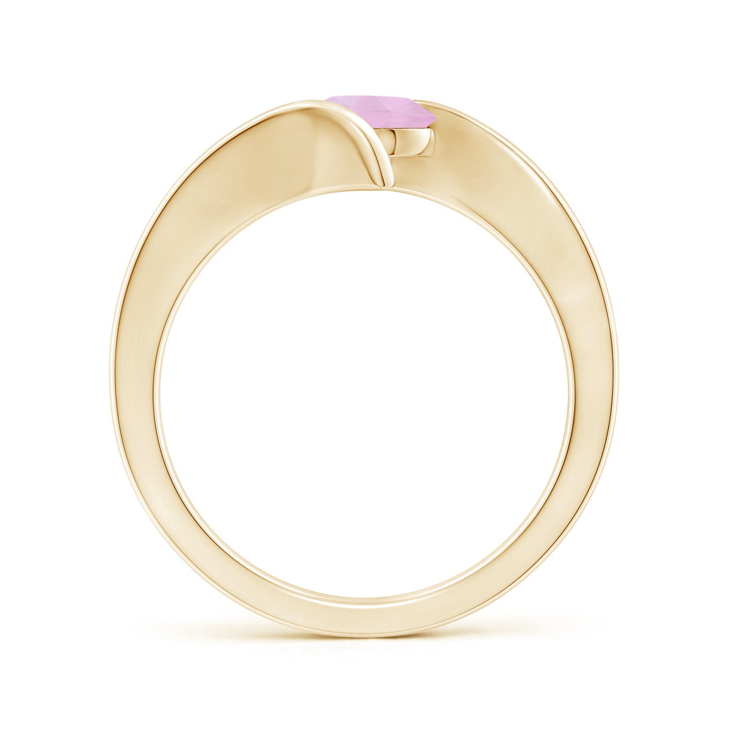 AAAA - Rose Quartz / 0.85 CT / 14 KT Yellow Gold