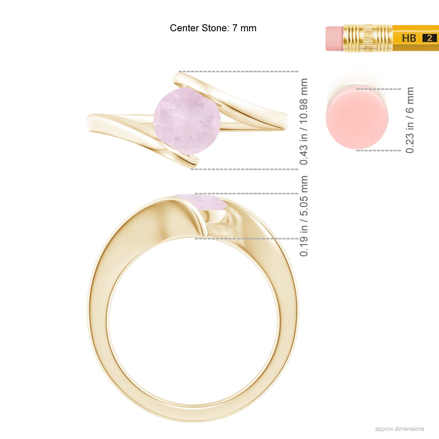 A - Rose Quartz / 1.35 CT / 14 KT Yellow Gold