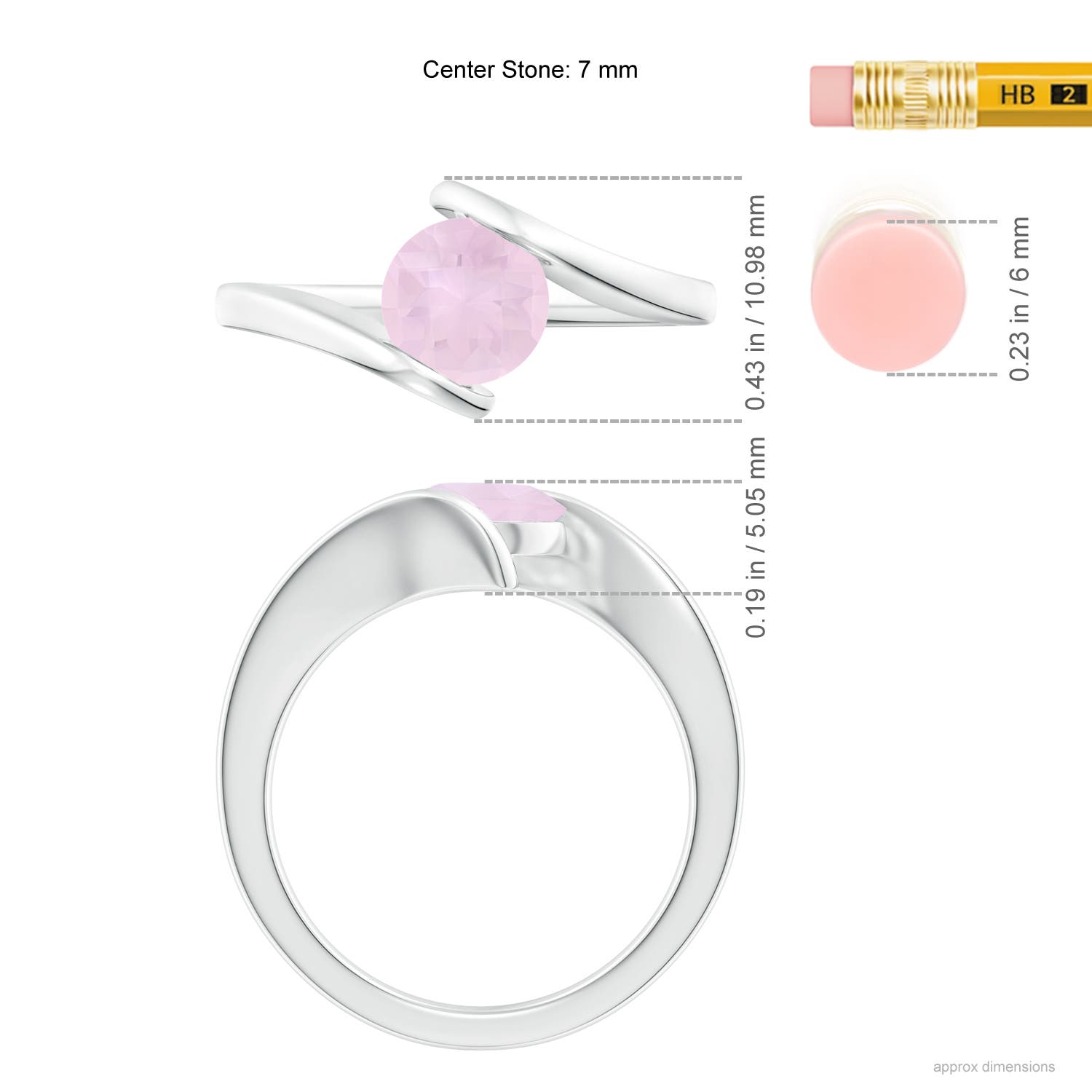 AA - Rose Quartz / 1.35 CT / 14 KT White Gold