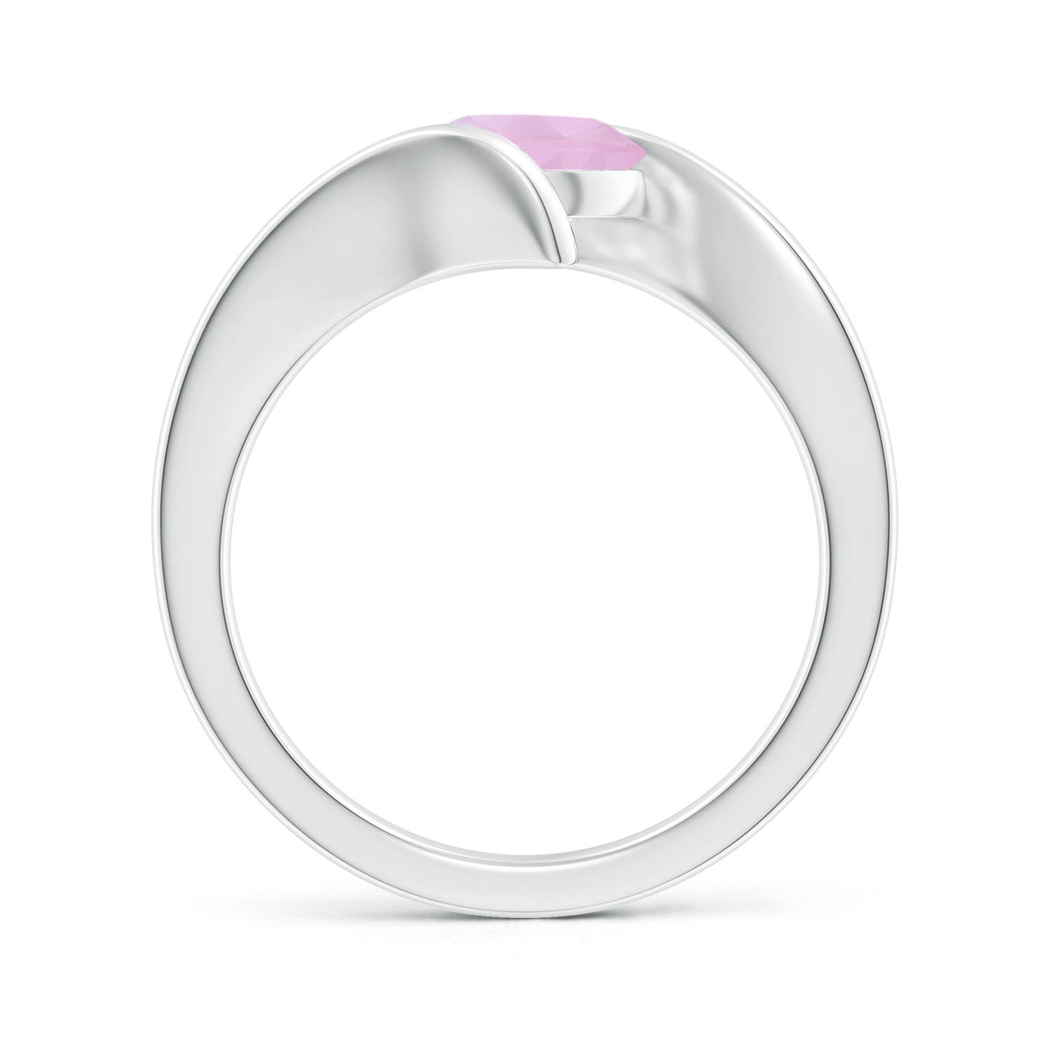 AAAA - Rose Quartz / 1.35 CT / 14 KT White Gold