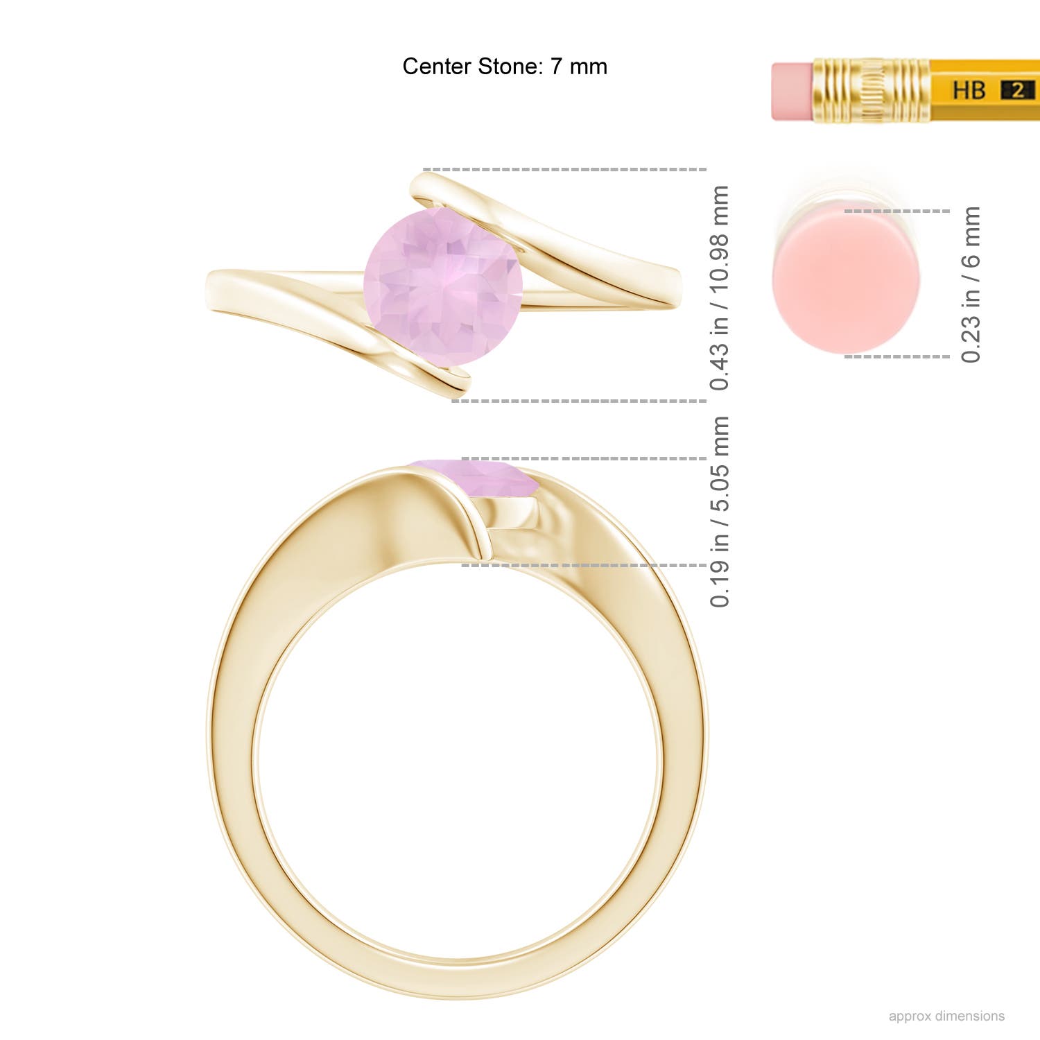 AAAA - Rose Quartz / 1.35 CT / 14 KT Yellow Gold