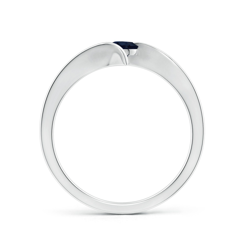 4mm A Bar-Set Solitaire Round Sapphire Bypass Ring in White Gold side 199