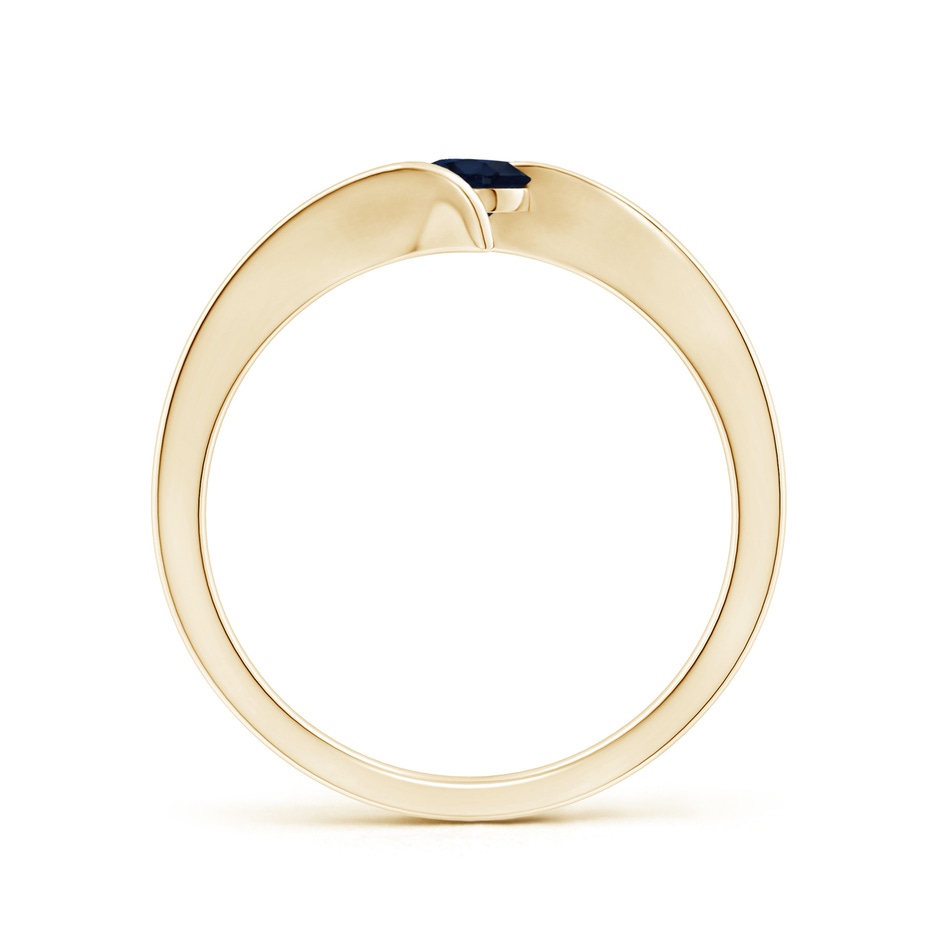 4mm A Bar-Set Solitaire Round Sapphire Bypass Ring in Yellow Gold side 199