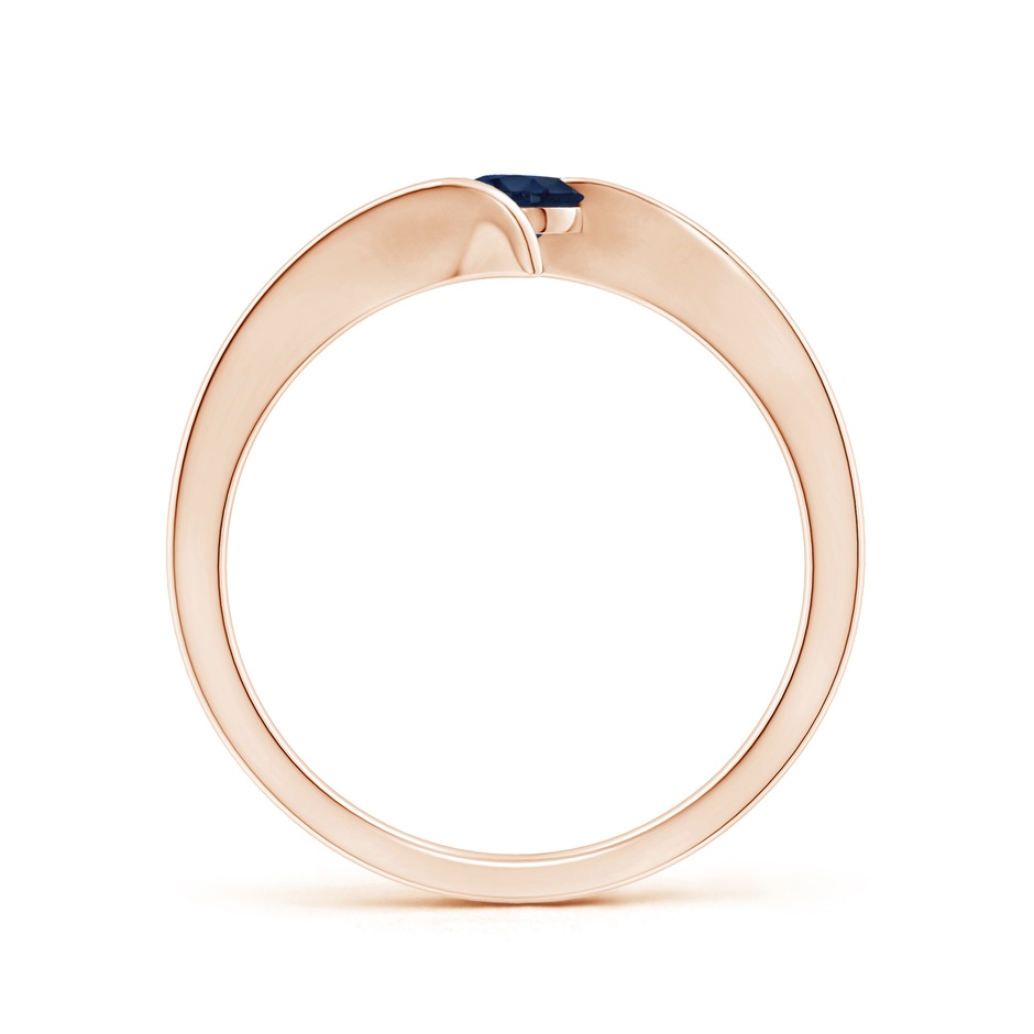 4mm AA Bar-Set Solitaire Round Sapphire Bypass Ring in Rose Gold side 199