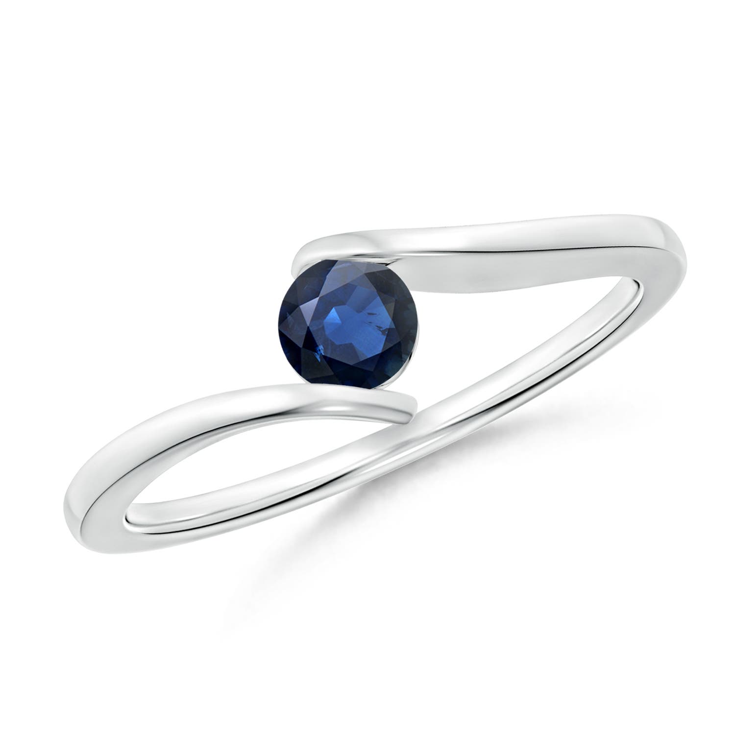 AA - Blue Sapphire / 0.33 CT / 14 KT White Gold