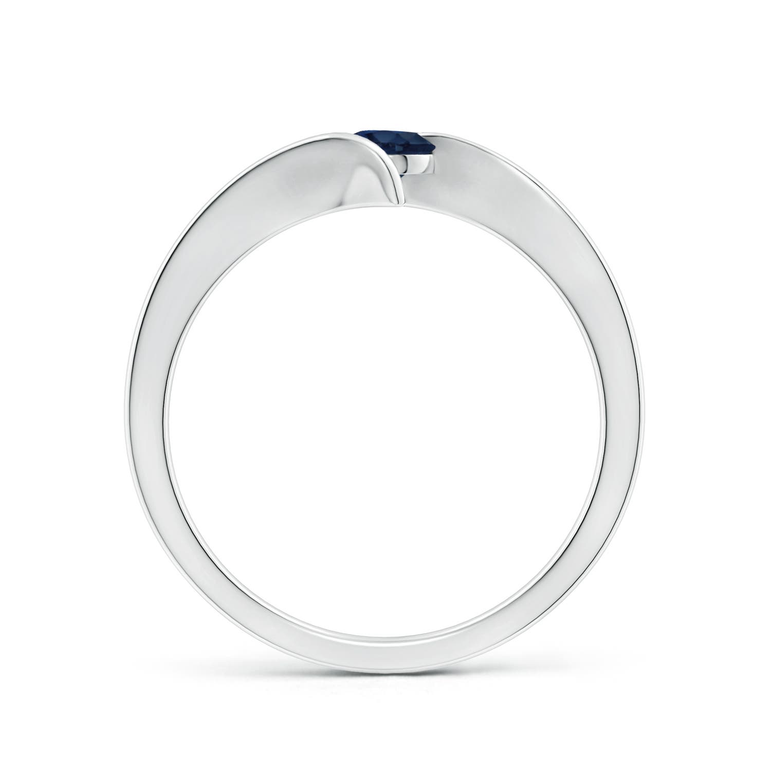 AA - Blue Sapphire / 0.33 CT / 14 KT White Gold