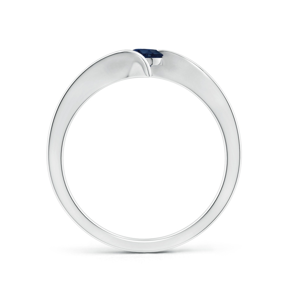 4mm AA Bar-Set Solitaire Round Sapphire Bypass Ring in White Gold side 199