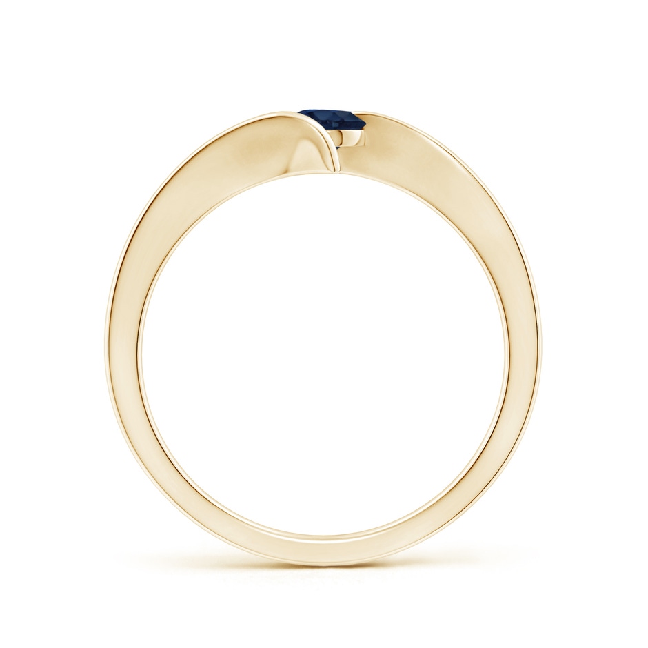 4mm AA Bar-Set Solitaire Round Sapphire Bypass Ring in Yellow Gold side 199