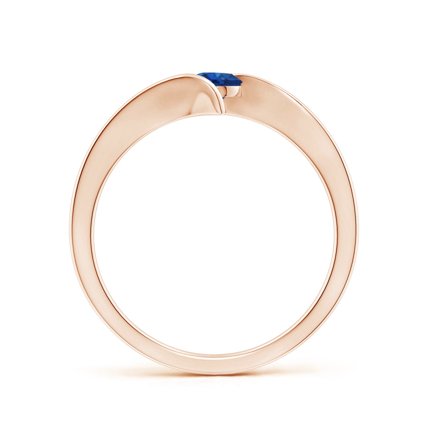 AAA - Blue Sapphire / 0.33 CT / 14 KT Rose Gold