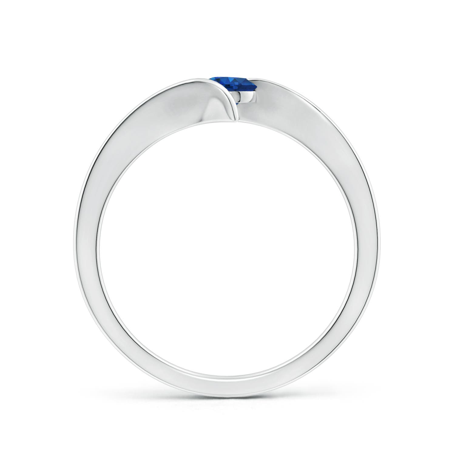 AAA - Blue Sapphire / 0.33 CT / 14 KT White Gold