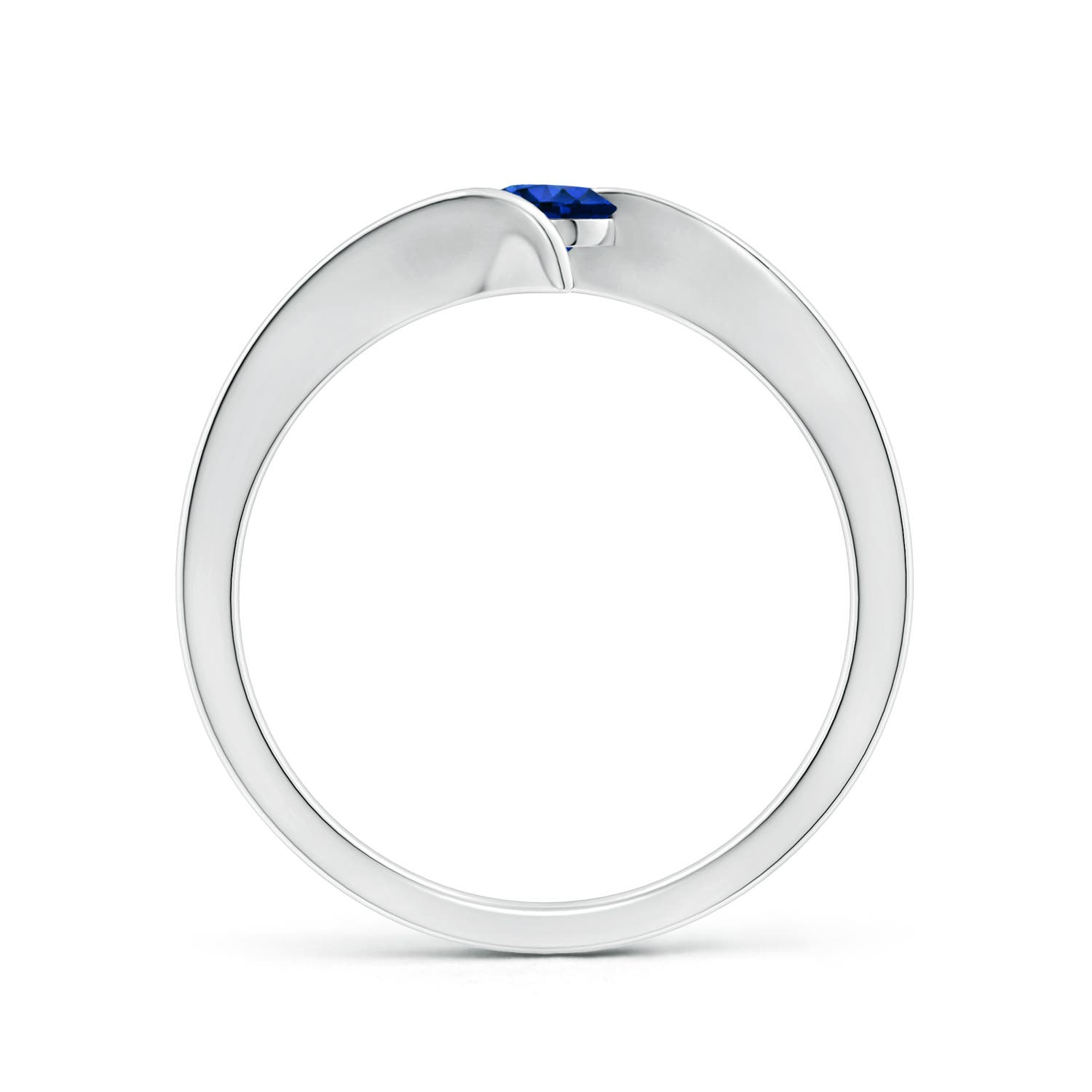 AAAA - Blue Sapphire / 0.33 CT / 14 KT White Gold