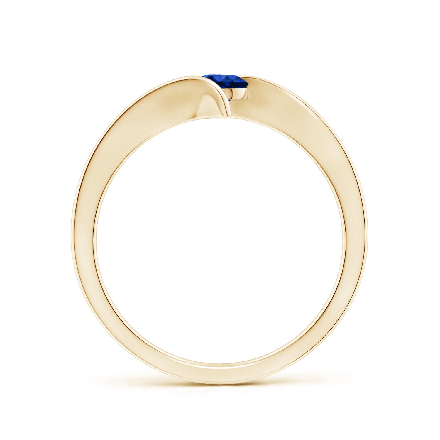 AAAA - Blue Sapphire / 0.33 CT / 14 KT Yellow Gold