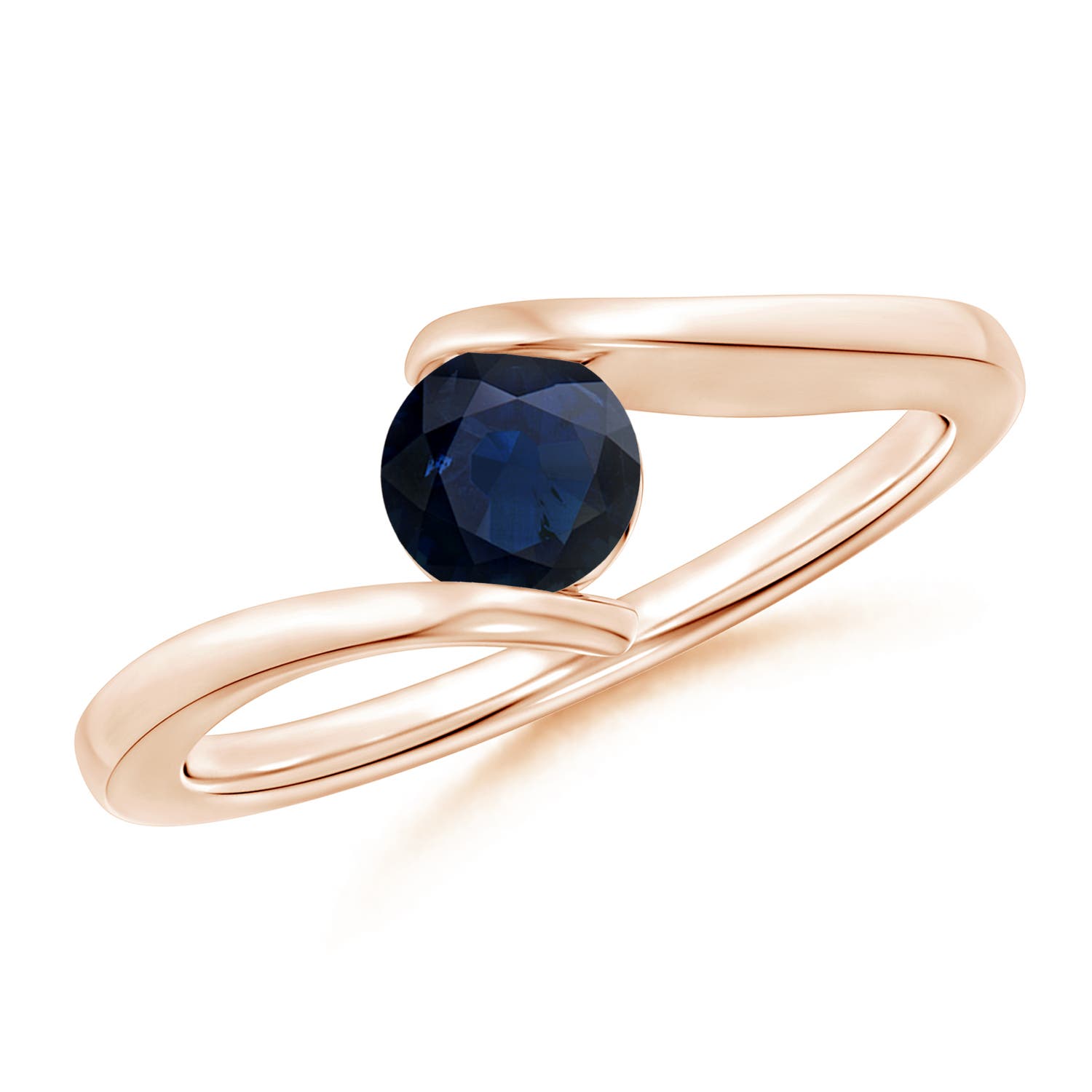 A - Blue Sapphire / 0.6 CT / 14 KT Rose Gold