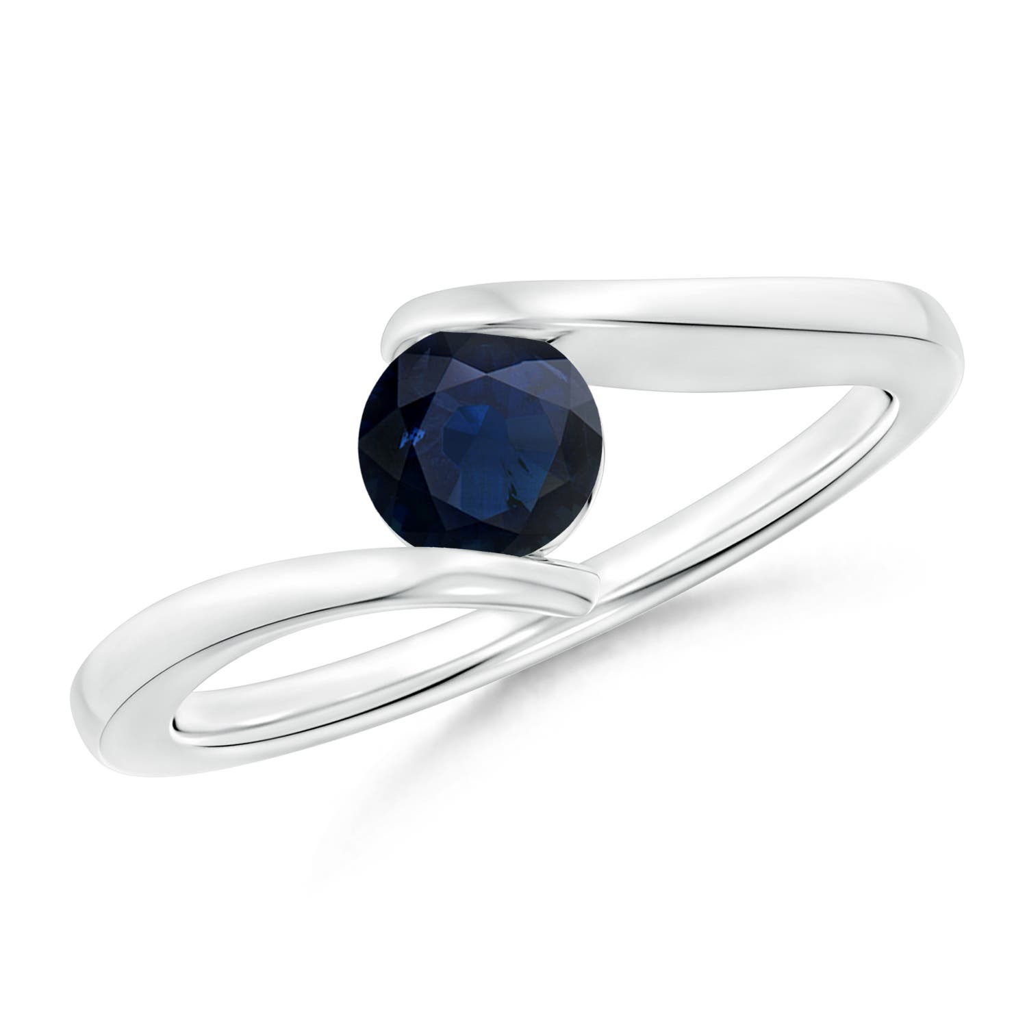 A - Blue Sapphire / 0.6 CT / 14 KT White Gold